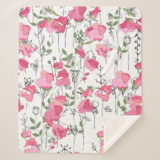 Naadloos seizoenspatroon met zoete erwt. eindeloos sherpa deken