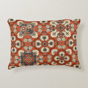 Naadloos sierpatroon met florale en paisle accent kussen