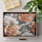 Naadloos Sinaasappel en wit rozenpatroon Tissuepapier (Geschenk)