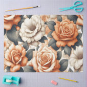 Naadloos Sinaasappel en wit rozenpatroon Tissuepapier (Craft)