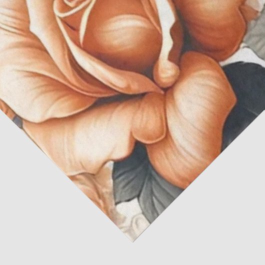 Naadloos Sinaasappel en wit rozenpatroon Tissuepapier (Detail)