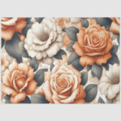 Naadloos Sinaasappel en wit rozenpatroon Tissuepapier (Voorkant)