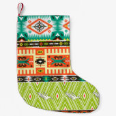 Naadloos stammenpatroon met geometrische elementen kleine kerstsok (Voorkant)