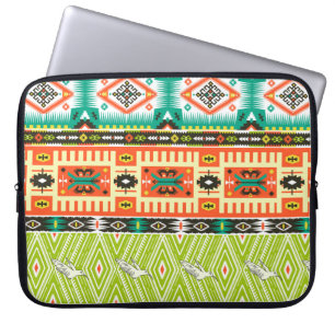 Naadloos stammenpatroon met geometrische elementen laptop sleeve