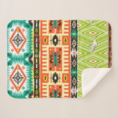 Naadloos stammenpatroon met geometrische elementen sherpa deken (Voorkant (horizontaal))