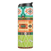 Naadloos stammenpatroon met geometrische elementen thermosbeker (Gedraaid links)