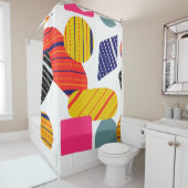 Naadloos stijlvol abstract handgetekend patroon. V Douchegordijn (In situ)