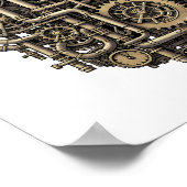 Naadloos Stoomtech Tandwielpatroon Stof en Papier Poster (Hoek)