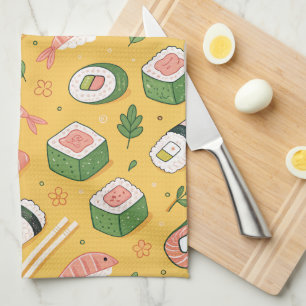Naadloos Sushi Patroon – Mooie Japanse Eten Theedoek