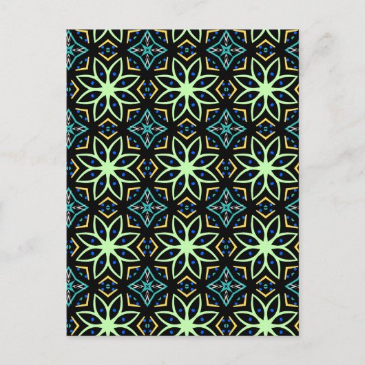 naadloos symmetrisch bloemmotief briefkaart (Voorkant)