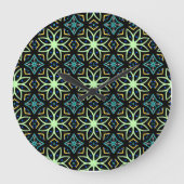 naadloos symmetrisch bloemmotief grote klok (Voorkant)