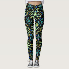 naadloos symmetrisch bloemmotief leggings