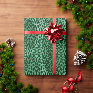 Naadloos Symmetrisch Luipaard Dier Patroon Cadeaupapier