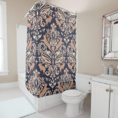 Naadloos symmetrisch patroon in de stijl Damask. Douchegordijn (In situ)