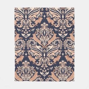 Naadloos symmetrisch patroon in de stijl Damask. Fleece Deken
