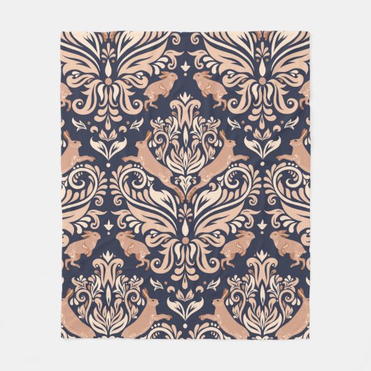 Naadloos symmetrisch patroon in de stijl Damask. Fleece Deken (Voorkant)