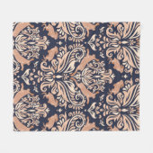 Naadloos symmetrisch patroon in de stijl Damask. Fleece Deken (Voorkant (Horizontaal))