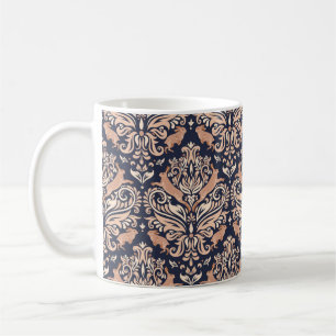 Naadloos symmetrisch patroon in de stijl Damask. Koffiemok