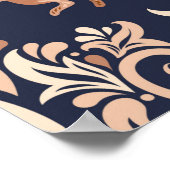 Naadloos symmetrisch patroon in de stijl Damask. Poster (Hoek)