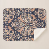 Naadloos symmetrisch patroon in de stijl Damask.  Sherpa Deken (Voorkant (horizontaal))