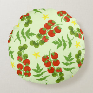 Naadloos tomatenpatroon. Vegetable print. Vintage Rond Kussen
