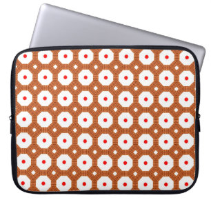Naadloos Traditioneel Marokkaans bruin, wit en roo Laptop Sleeve