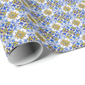 Naadloos traditioneel Portugees Azulejo Pattern Cadeaupapier (Rol Hoek)