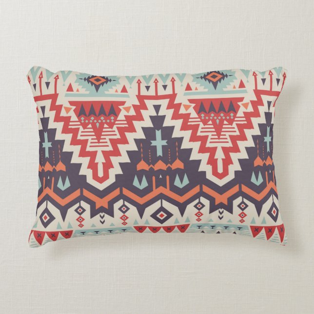  naadloos tribaal patroon. Geometrische ethni Accent Kussen (Voorkant)