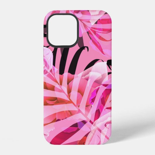 Naadloos tropisch bloem-, plant- en bladpatroon b iPhone hoesje (Achterkant)