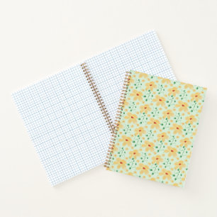 Naadloos tropisch geel bloempatroon notitieboek