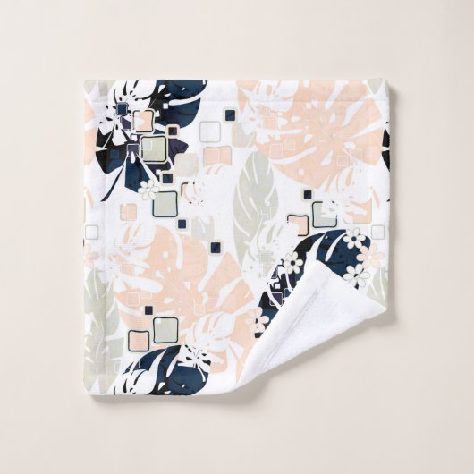 Naadloos tropisch oerwoud laat monstera palm-monst bad handdoek (Wasdoekje)