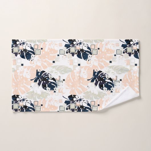 Naadloos tropisch oerwoud laat monstera palm-monst bad handdoek (Handdoek)