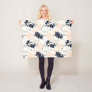 Naadloos tropisch oerwoud laat monstera palm-monst fleece deken