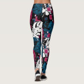 Naadloos tropisch oerwoud laat monstera palm-monst leggings (Achterkant)
