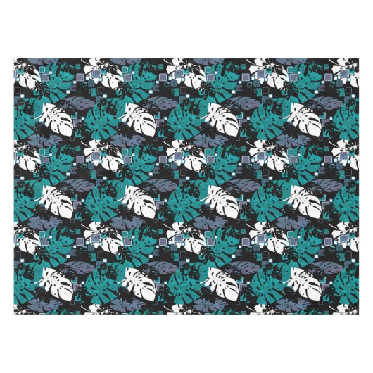 Naadloos tropisch oerwoud laat monstera palm-monst tafelkleed (Voorkant (Horizontaal))