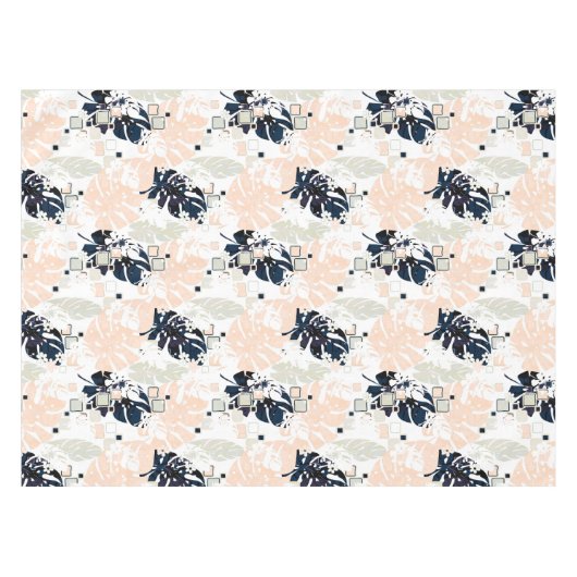 Naadloos tropisch oerwoud laat monstera palm-monst tafelkleed (Voorkant (Horizontaal))