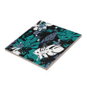 Naadloos tropisch oerwoud laat monstera palm-monst tegeltje (Zijkant)