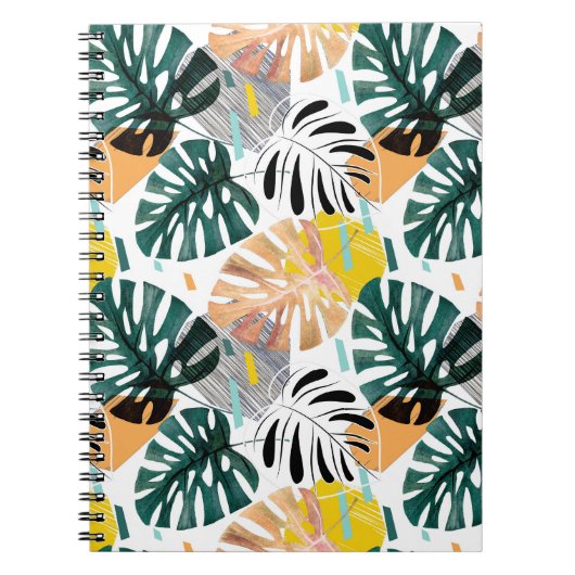 Naadloos tropisch patroon. Groene bladeren van een Notitieboek (Voorkant)