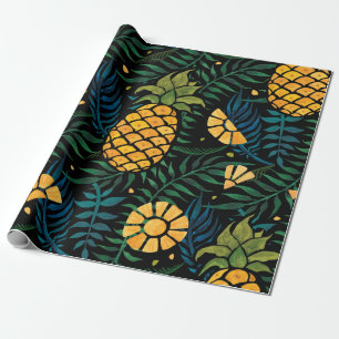 Naadloos tropisch patroon met ananas en palm cadeaupapier