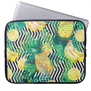 Naadloos tropisch patroon met bananenpalm laptop sleeve