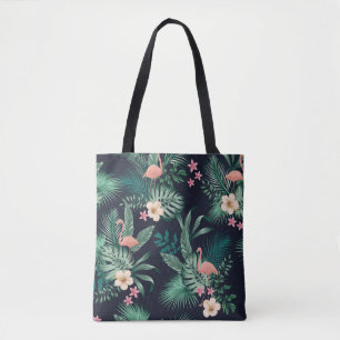 naadloos tropisch patroon met duw- en naaldbladere tote bag