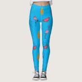 Naadloos tropisch patroon met Flamingo ananas Leggings (Voorkant)