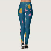 Naadloos tropisch patroon met Flamingo ananas Leggings (Achterkant)