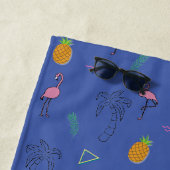 Naadloos tropisch patroon met Flamingo ananas  Strandlaken (In situ)