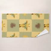 Naadloos tropisch patroon met giraffe en palm le badhanddoek (Badhanddoek)
