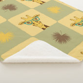 Naadloos tropisch patroon met giraffe en palm le sherpa deken (3/4)