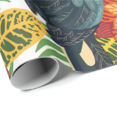 Naadloos tropisch patroon met papegaaien. cadeaupapier (Rol Hoek)