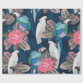 Naadloos tropisch patroon met papegaaien.  cadeaupapier (Vlak)