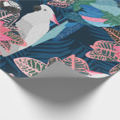 Naadloos tropisch patroon met papegaaien.  cadeaupapier (Hoek)