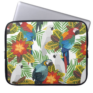 Naadloos tropisch patroon met papegaaien. laptop sleeve